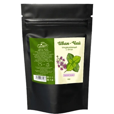 Иван-чай ферментированный с Мятой / 40 г / дой-пак / ТМ Сам бы ел
