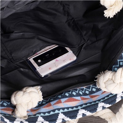 Сумка пляжная на молнии 47х34х17 см Геометрия / BB2 /уп 1/