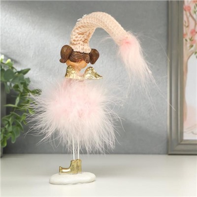 Фигурка полистоун «Ангелочек-девочка в розовой пуховой юбке», 32×5.5×7 см, МИКС