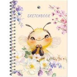 Скетчбук А5 60л твердая обложка на спирали SKETCHBOOK "Пчелка" 25100 Полином