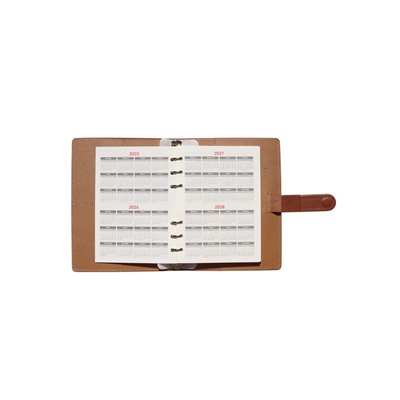 Органайзер на кольцах, C6, с хлястиком, 80 л, линия, к/зам, Коричневый