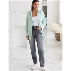 Джинсы мом фит из эластичного денима средней плотности