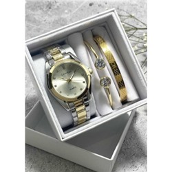 Подарочный набор для женщин часы, 2 браслета + коробка #22853316