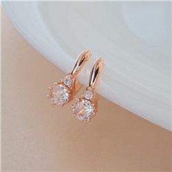 Серьги ювелирная бижутерия коллекция "Дубай", покрытие позолота, вставка: фианиты, цвет: прозрачный, арт.213.572