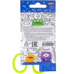 Ножницы детские, зелёно-жёлтые. МОНСТРИКИ, 13 см (НЖ-1151) с фигур.лезв,в к/б