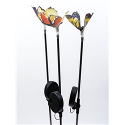 Штекер с подсветкой «Бабочка Адриа», на солнечной батарее, желтая, 12×70 см