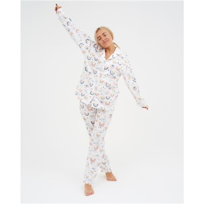 Пижама женская (рубашка, брюки) KAFTAN «Радуга», размер 44-46