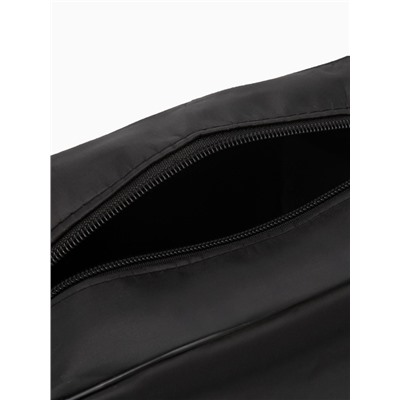 Косметичка дорожная на молнии с ручкой, объёмная, большая, чёрная