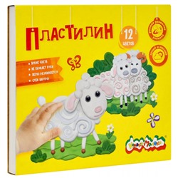 Пластилин  12цв 180гр. ПКМ12 Каляка-Маляка