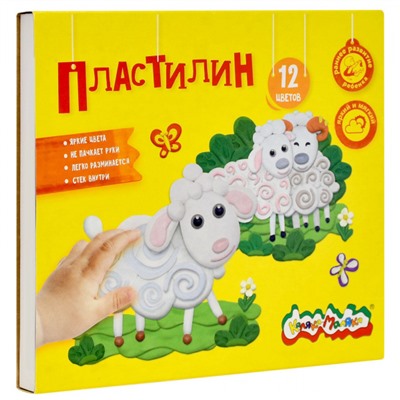 Пластилин  12цв 180гр. ПКМ12 Каляка-Маляка