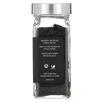 The Spice Lab, Hawaiian Black Lava Sea Salt, Fine Grain, 4.3 oz (121 g)