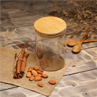 Банка стеклянная для сыпучих продуктов Magistro «Эко», 550 мл, 8.5×12.5 см