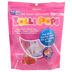 Zollipops, The Clean Teeth Pops, ZolliPops, леденцы с клубничным вкусом, 15 шт., 88 г (3,1 унции)