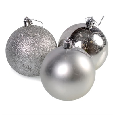 Елочные шары 12 штук 5 см / H015 /уп 96/ серебро