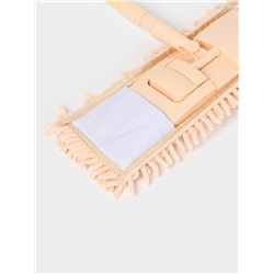 Швабра для мытья пола плоская Доляна, телескопическая ручка, насадка букля, 43×14×124 см