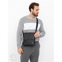 Сумка мужская кожаная 033H black Heanbag  в Новосибирске