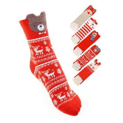 Носки р. 35-40 Новый год / L822 / уп 10/1200/  ОДНА ПАРА/ МАРКА