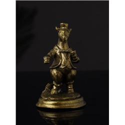 Фигурка гипс «Конь на пьедестале», 9.5 см, латунь