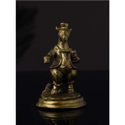 Фигурка гипс «Конь на пьедестале», 9.5 см, латунь