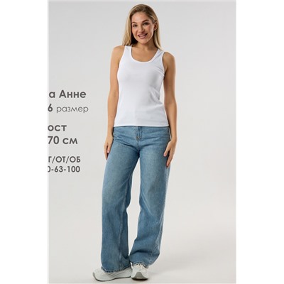 Майка базовая в рубчик белая