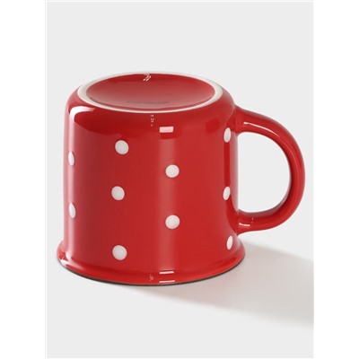 Кружка фарфоровая Доляна «Божья коровка», 370 мл, цвет красный