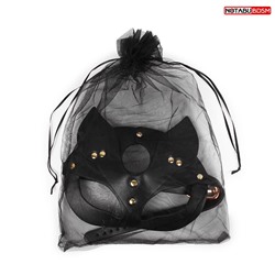 Черная игровая маска с ушками
