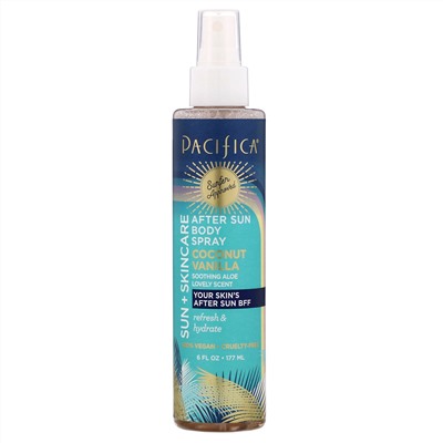 Pacifica, Sun + Skincare, спрей для тела после загара, «Кокос и ваниль», 177 мл (6 жидк. унций)