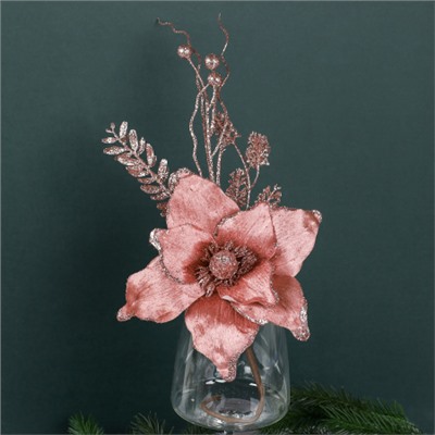 Цветок декоративный Пуансеттия 20 см / GLX01-2420 /уп 480/