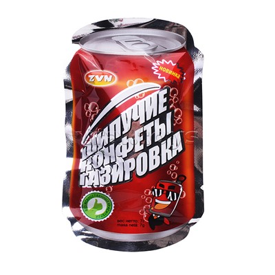 Шипучие конфеты "Газировка" со вкусом апельсина, колы, лимона 7г*30шт