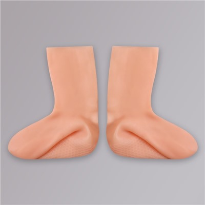 Носочки для педикюра, высокие, силиконовые, универсальный размер, 21×19 см, бежевые