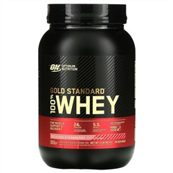 Optimum Nutrition, Gold Standard 100% Whey, сыворотка со вкусом клубники, 909 г (2 фунта)