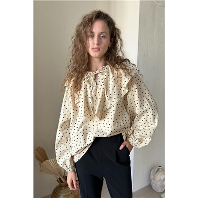 Блузка женская  DREAM072/04/Бежевый, черный