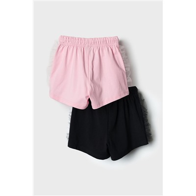 Шорты трикотажные для девочек, 2 шт в комплекте PLAYTODAY, 1240918