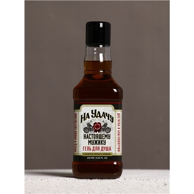 Набор "На удачу", гель для душа во флаконе виски и шариковая ручка