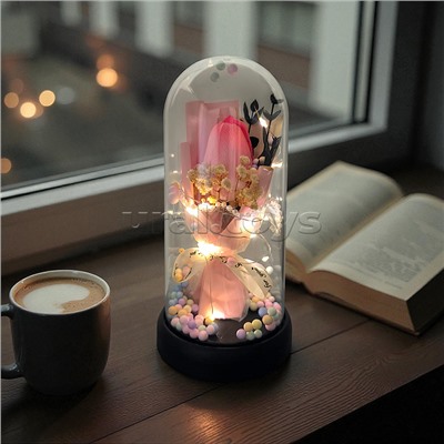 Светильник "Тюльпан" в коробке (розовый)