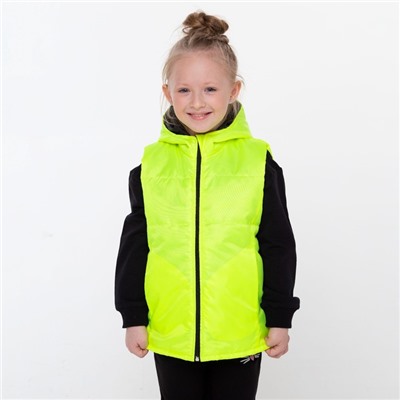 Жилетка с капюшоном детская, цвет салатовый, рост 92-98 см