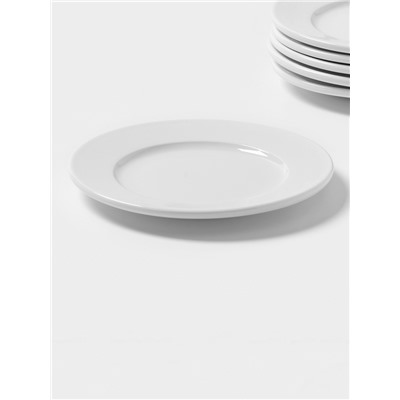 Десертные тарелки Magistro Basic bistro, d=16.5 см, набор 6 шт., фарфор, белые