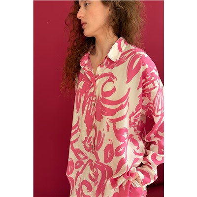 Рубашка  СЕТ001/17/Молочный, розовый