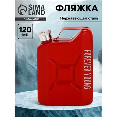 Фляжка для алкоголя forever young, нержавеющая сталь, 120 мл