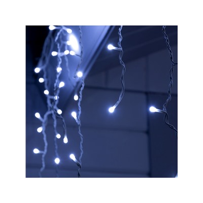 Гирлянда «Бахрома» 3×0.6 м, IP44, УМС, белая нить, 160 SMD-LED, свечение белое, 220 В