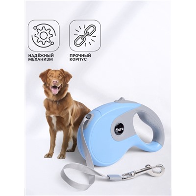 Рулетка DIIL, 5 м, до 40 кг, лента, прорезиненная ручка, голубая, серая