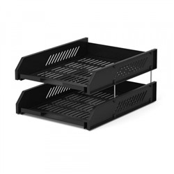 Набор из 2-х горизонтальных лотков для бумаг на металл.стержнях черный 4611 ErichKrause