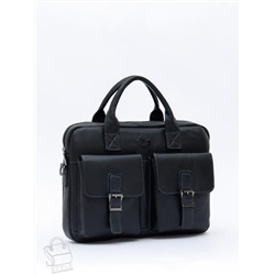 Портфель мужской кожаный 0993Z black Zinimsk в Новосибирске