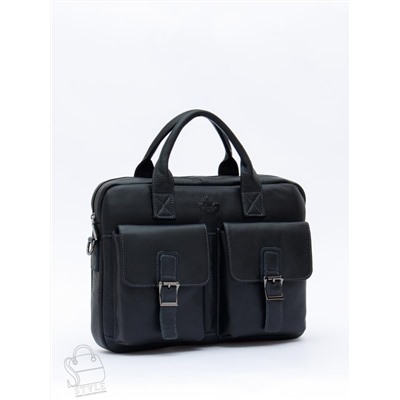 Портфель мужской кожаный 0993Z black Zinimsk в Новосибирске