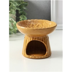 Аромалампа для эфирных масел «Лотос», керамика, коричневая, 11.4×11.4×9 см