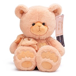 Медведь Глэм с бантом, 25см, карамельный