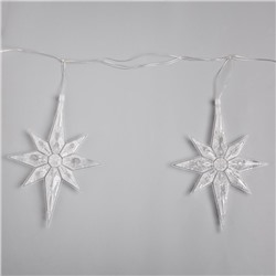 УЦЕНКА Гирлянда «Нить», 2 м, с насадками «Полярная звезда», IP20, 30 LED, 220 В, мигание, прозрачная нить, свечение мульти