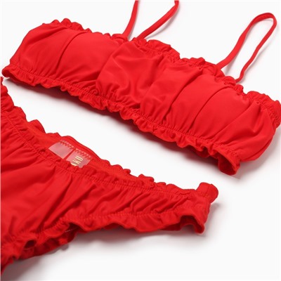 Купальник раздельный со сборкой женский MINAKU, размер 42, красный