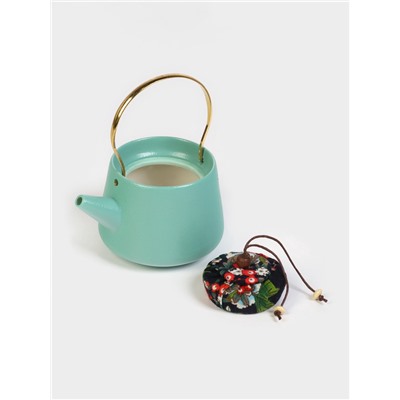 Набор для чайной церемонии «Хасима», 9 предметов, на 4 персоны, чашка 40 мл, чайник 200 мл, керамика, бирюзовый