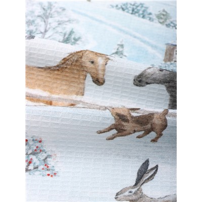 Набор кухонных полотенец «Доляна. Морозное утро», 28×44 см - 3 шт., вафля 160 г/м²